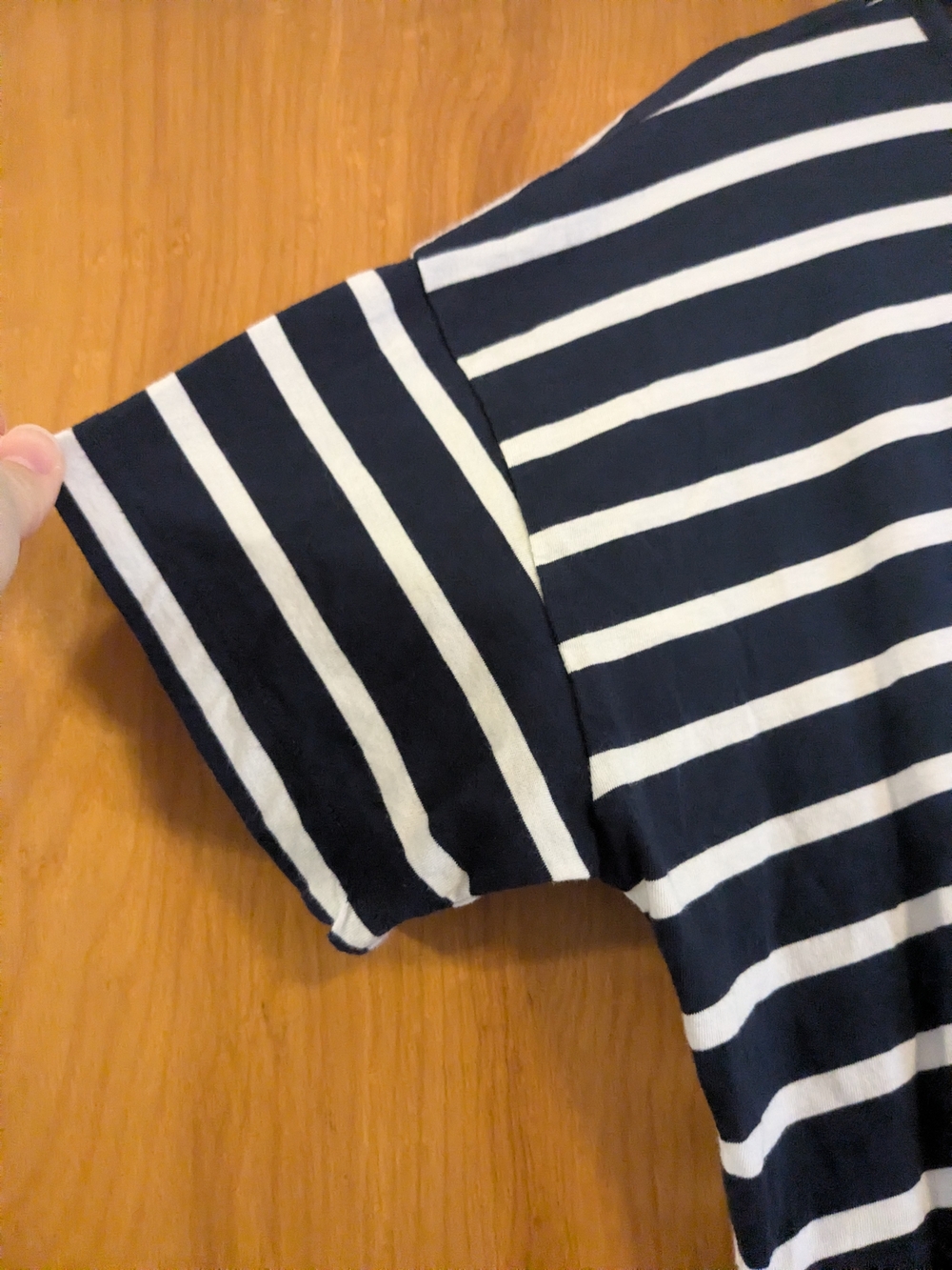 LOFT Navy & White Striped Tee with Embroidered Accent - Picture 4 of 8